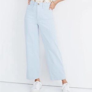 Madewell Slim Emmett Wide-Leg Crop Pants in Speckle